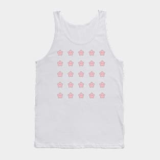 Pastel Pink Stars with eyelashes Tank Top